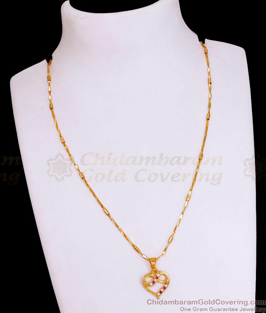 Latest Gold Plated Heart Shaped Locket Chain Online SMDR2502 Latest Gold Plated Heart Shaped Locket Chain Online SMDR2502