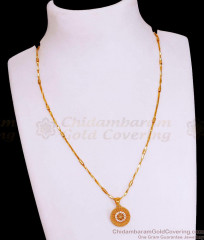 Daily Use 1 Gram Gold Stone Pendant Chain For Girls SMDR2504 Daily Use 1 Gram Gold Stone Pendant Chain For Girls SMDR2504