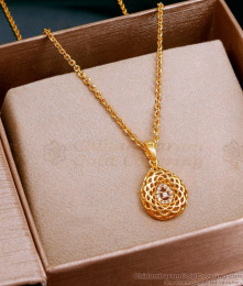 Stylish Droplet Pendant Design With Gold Short Chain SMDR2505