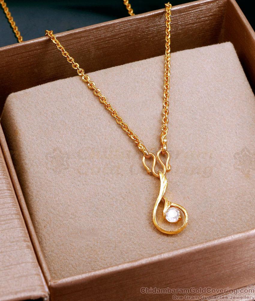 New Model Gold Ad Stone Pendant Chain For College Wear SMDR2506 New Model Gold Ad Stone Pendant Chain For College Wear SMDR2506
