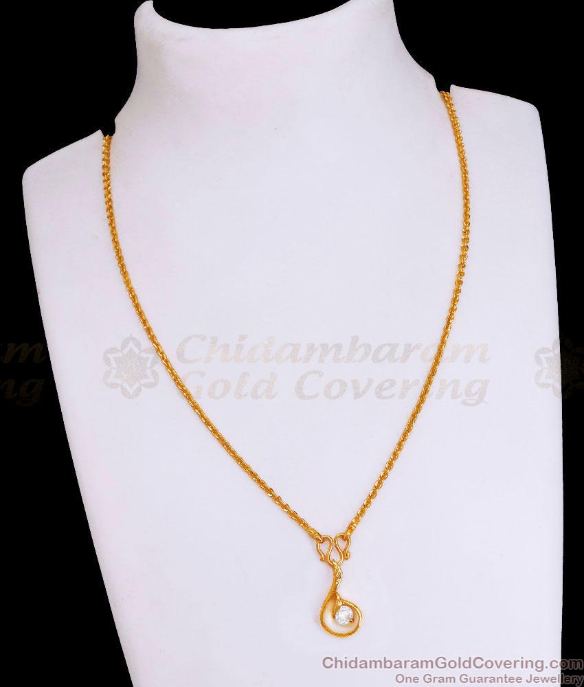 New Model Gold Ad Stone Pendant Chain For College Wear SMDR2506 New Model Gold Ad Stone Pendant Chain For College Wear SMDR2506