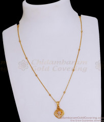 Light Weight Gold Design Ad Stone Pendant With Beads Chain SMDR2520 Light Weight Gold Design Ad Stone Pendant With Beads Chain SMDR2520