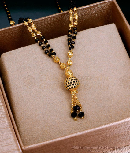 Traditional Gram Gold Nallapusalu Short Chain Collections SMDR2543