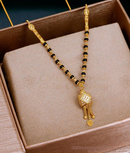 Beautiful Fancy Diamond Pendant Short Mangalsutra Design