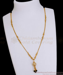 Pure Gold Tone Short Mangalsutra Black Beads Chain Online SMDR2548 Pure Gold Tone Short Mangalsutra Black Beads Chain Online SMDR2548