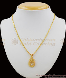 Dazzling White AD Stone Gold Pendant Chain Design SMDR257 Dazzling White AD Stone Gold Pendant Chain Design SMDR257