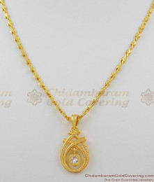 Dazzling White AD Stone Gold Pendant Chain Design SMDR257 Dazzling White AD Stone Gold Pendant Chain Design SMDR257