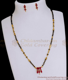 New Arrival Short Fancy Mangalsutra Chain With Earring Online SMDR2572