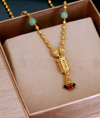 Traditional Gold Plated Mangalsutra Short Thali Chain For Women SMDR2579 Traditional Gold Plated Mangalsutra Short Thali Chain For Women SMDR2579