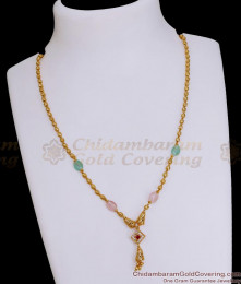 24Kt Gold Tone Short Mangalsutra Chain With Multi Stone Design SMDR2580