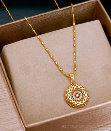 Stylish Round Pendant Gold Chain For College Girls SMDR2584