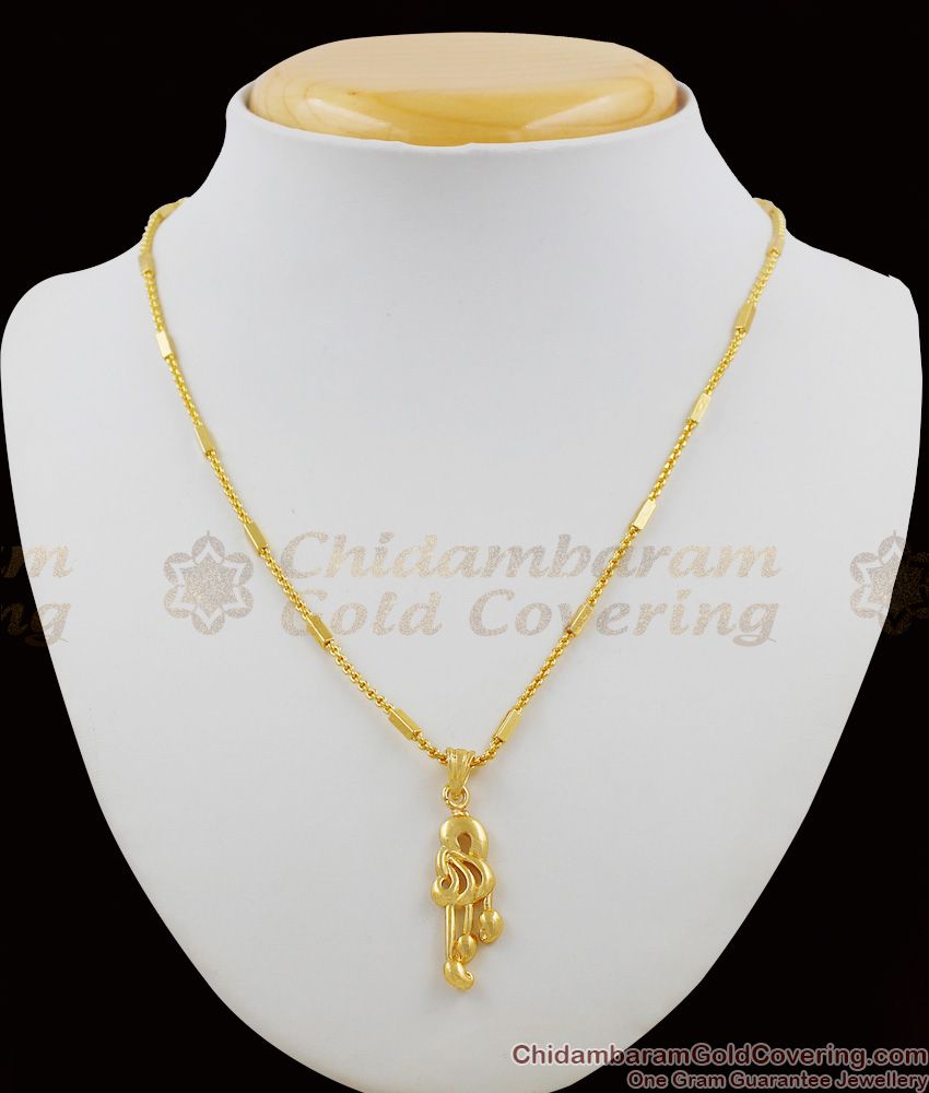 Sangeetha Swarangal Gold Inspired Pendant Chain Collection For Daily Use SMDR259