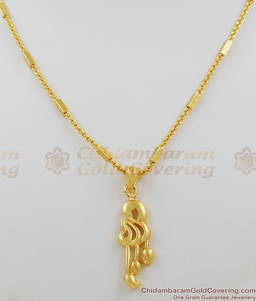 Sangeetha Swarangal Gold Inspired Pendant Chain Collection For Daily Use SMDR259