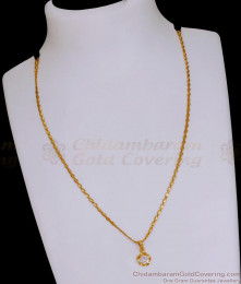 Unique Short Gold Chain Single White Stone Pendant SMDR2601