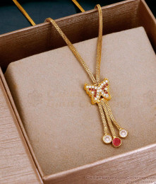 New Model Butterfly Pendant Gold Plated Necklace Designs SMDR2605