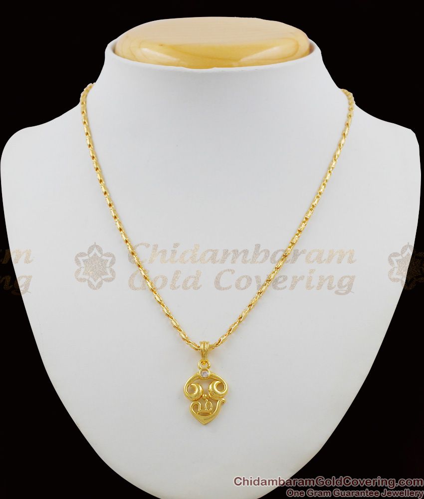 Tamil Om Murugan Traditional Gold Plated Short Chain Collection Online SMDR261