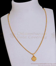 Pure Gold Tone Light Weight Necklace Design Without Stone SMDR2610