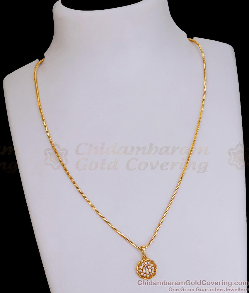 Stylish Ad Stone Floral Pendant Gold Chain Designs Online SMDR2612 Stylish Ad Stone Floral Pendant Gold Chain Designs Online SMDR2612