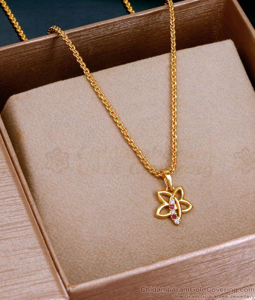 Butterfly Design Ruby White Stone Pendant Twisted Chain SMDR2615 Butterfly Design Ruby White Stone Pendant Twisted Chain SMDR2615