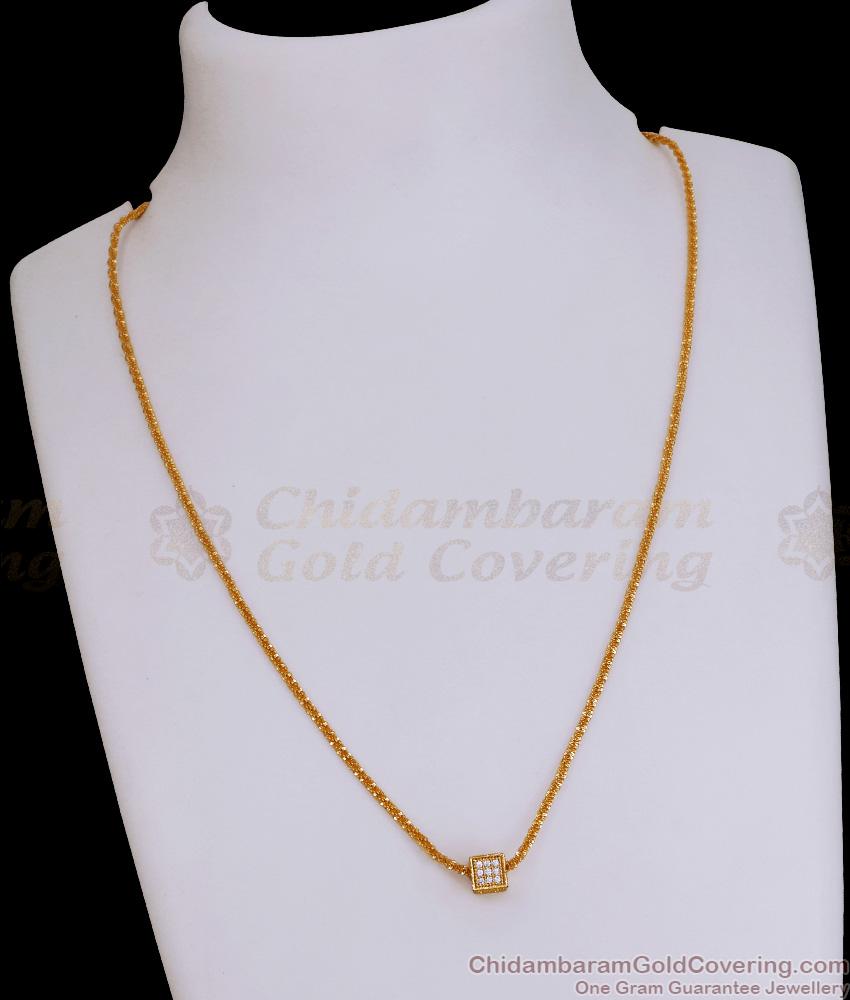Square Shaped White Stone Pendant Necklace Twisted Chain SMDR2627 Square Shaped White Stone Pendant Necklace Twisted Chain SMDR2627