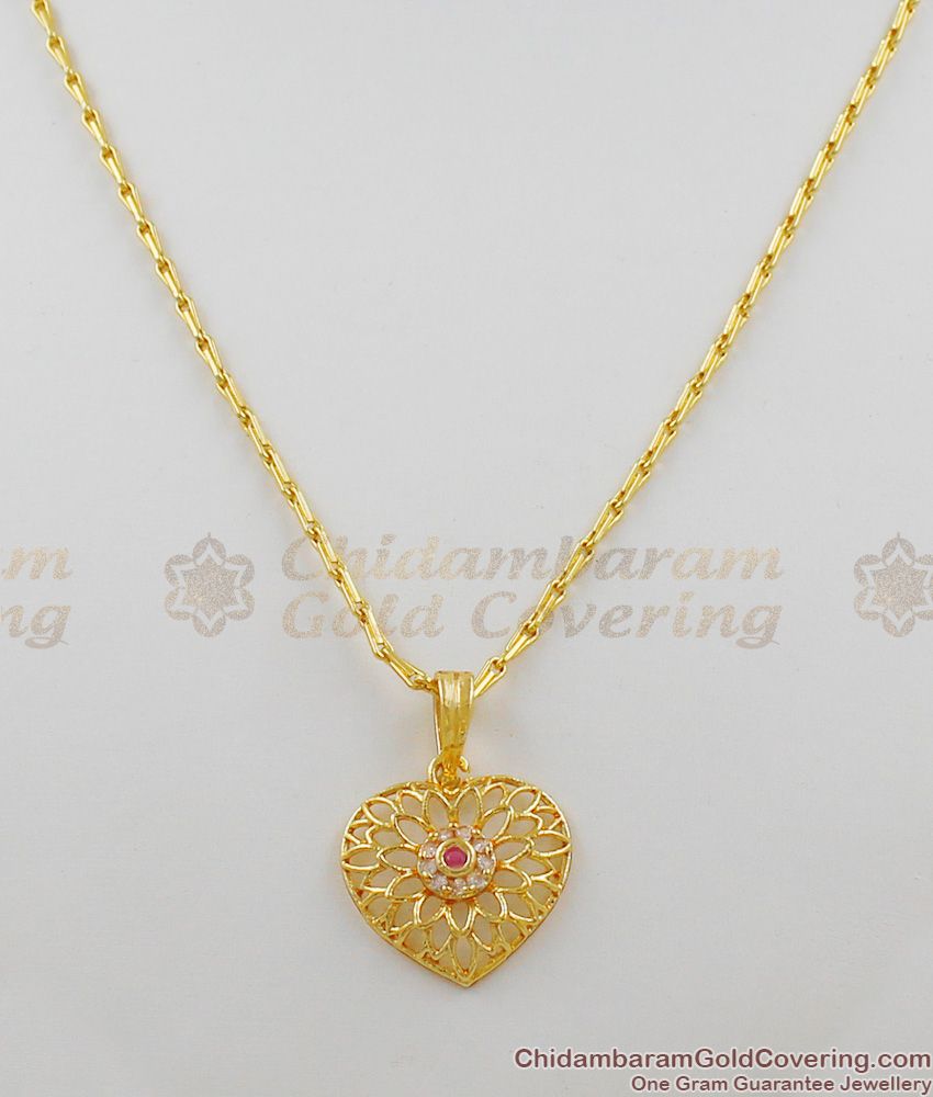 Amazing Heart Handmade Gold Pendant Chain Lovers Day Present For Girls SMDR263