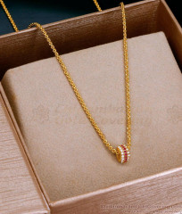 Daily Wear Ball Pendant Ruby White Stone Design For Girls SMDR2631 Daily Wear Ball Pendant Ruby White Stone Design For Girls SMDR2631
