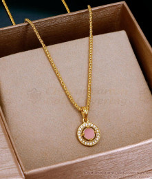 Trendy Pink Stone Pendant Necklace For Women Fashion SMDR2634