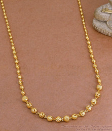 Full Golden Beads Matt Finish Necklace Design Without Stone SMDR2636