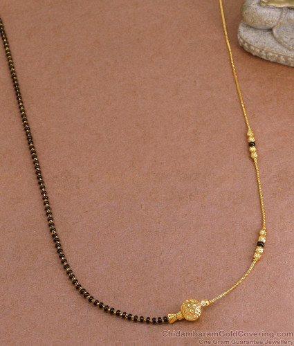 Daily Wear Black Beads Nallapusalu Thali Chain Design SMDR2640