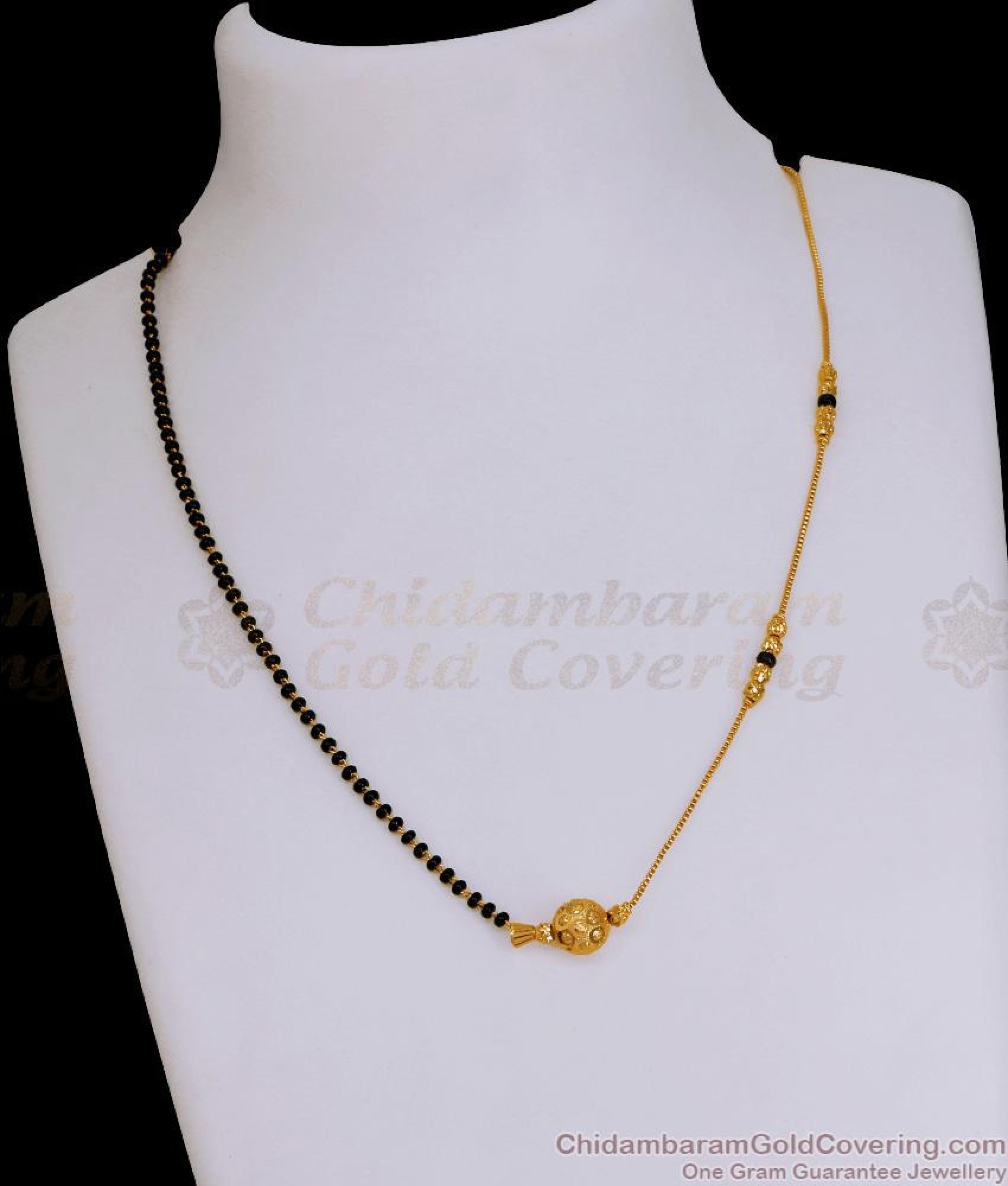 Chain Without Locket Daily Wear Black Beads Nallapusalu Thali Chain Design SMDR2640