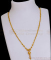 Pure Gold Tone Short Pendant Chain Plain Beads Design SMDR2641