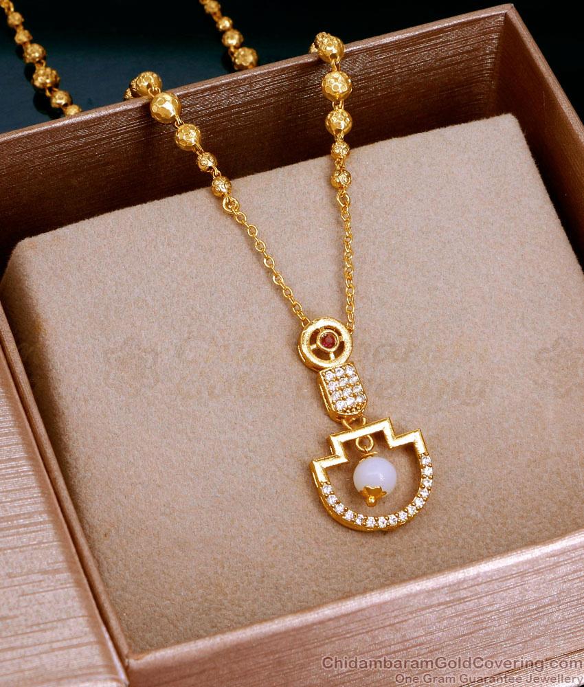Stylish Hanging Pearl Gold Plated Mangalsutra For Women SMDR2646