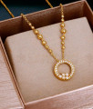 White Stone Gold Imitation Necklace Design For Women SMDR2648