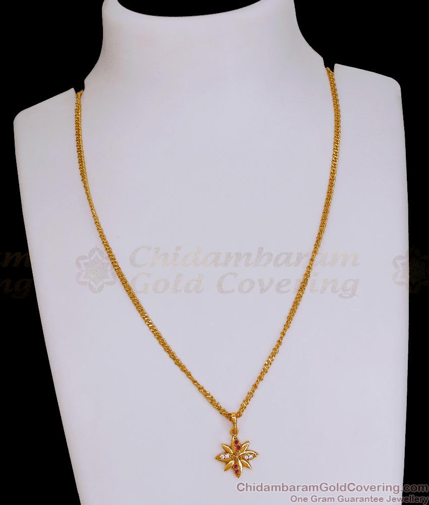 Attractive Ruby White Stone Star Pendant Gold Imitation Chain Online SMDR2662 Attractive Ruby White Stone Star Pendant Gold Imitation Chain Online SMDR2662
