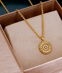 Stylish Ad Stone Floral Design Gold Plated Necklace For Women SMDR2664