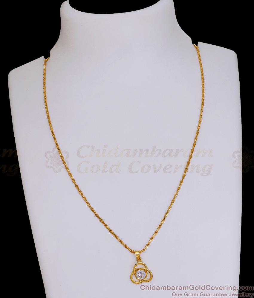 Unique American Diamond Gold Plated Pendant Chain At Affordable Price SMDR2666 Unique American Diamond Gold Plated Pendant Chain At Affordable Price SMDR2666