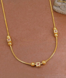 Traditional One Gram Gold Pendant Short Chain Ball Design SMDR2677