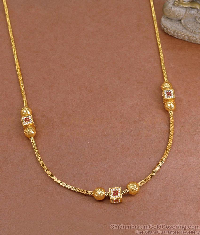 Traditional One Gram Gold Pendant Short Chain Ball Design SMDR2677 Traditional One Gram Gold Pendant Short Chain Ball Design SMDR2677