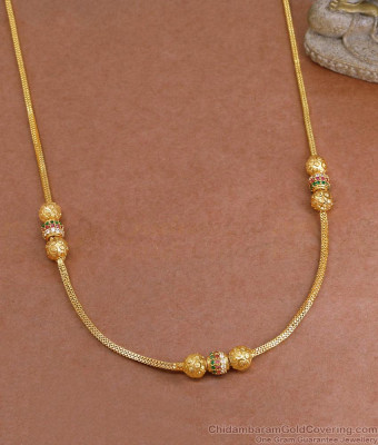 Daily Wear Multi Stone Ball Pendant Short Mangalsutra Pendant Chain SMDR2678