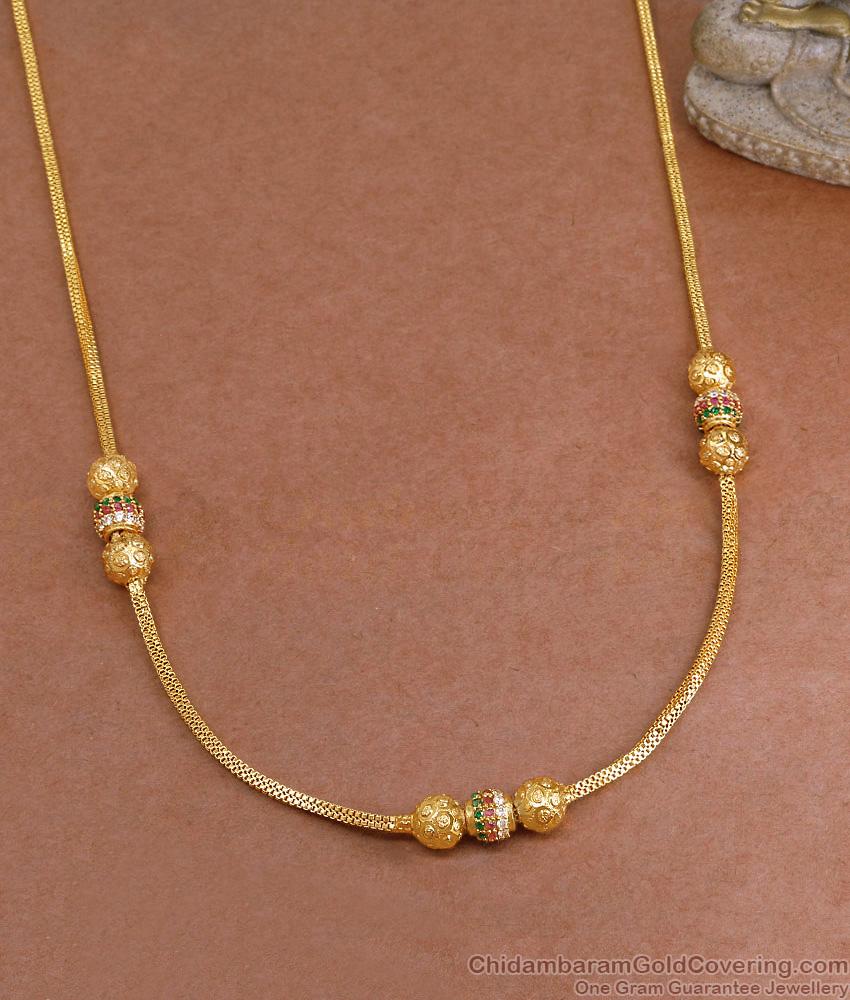 Daily Wear Multi Stone Ball Pendant Short Mangalsutra Pendant Chain SMDR2678 Daily Wear Multi Stone Ball Pendant Short Mangalsutra Pendant Chain SMDR2678
