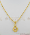 Solitaire Diamond Attractive Gold Finish Pendant Pattern Short Chain SMDR268