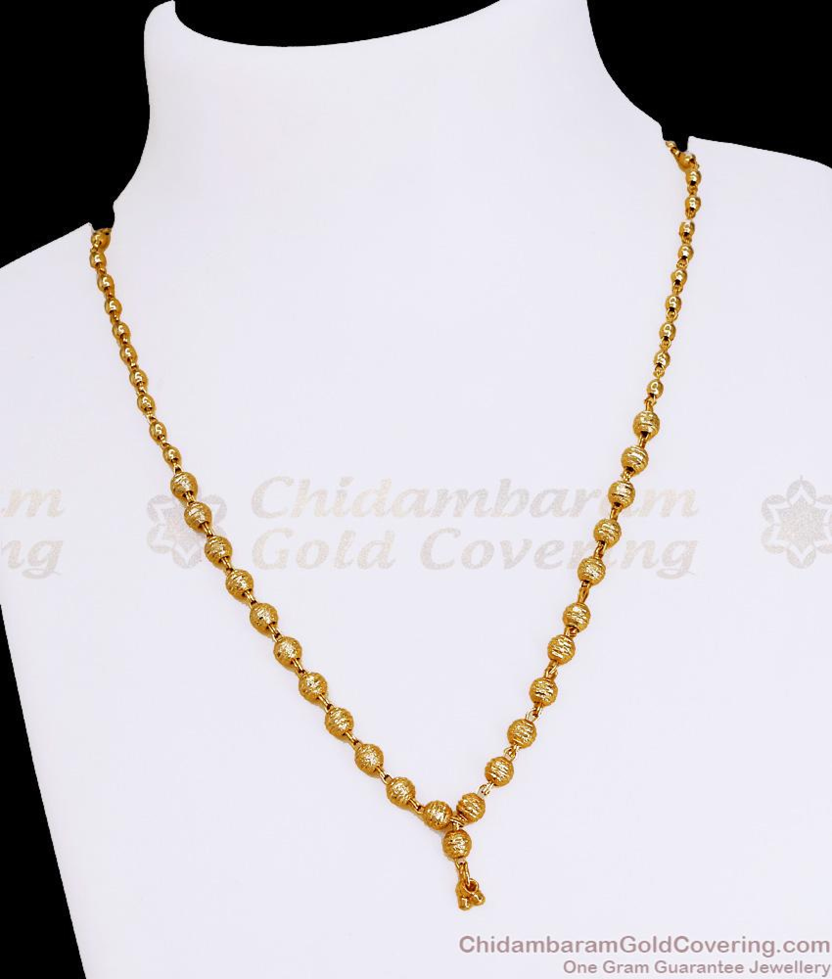 Minor Gold Chain Model Plain Micro Gold Plated Short Chain Full Beads Design Online SMDR2680