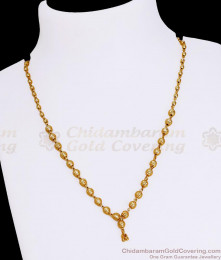 Plain Micro Gold Plated Short Chain Full Beads Design Online SMDR2680