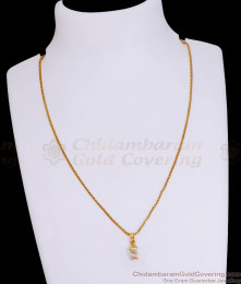 Classic Single White Stone Small Pendant Chain Shop Online SMDR2690