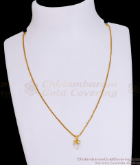 Real Gold Design White Stone Pendant Chain For Daily Wear SMDR2691 Real Gold Design White Stone Pendant Chain For Daily Wear SMDR2691