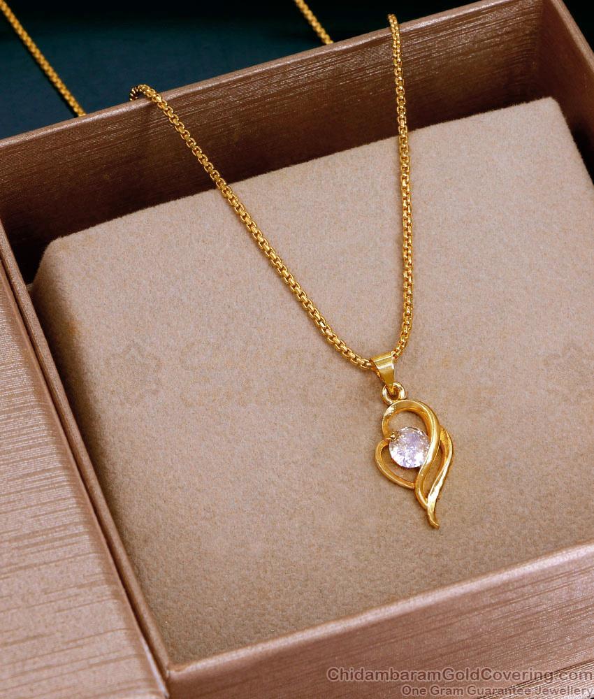 Stylish Gold Imitation Heart Design Pendant Chain With Stone SMDR2694 Stylish Gold Imitation Heart Design Pendant Chain With Stone SMDR2694