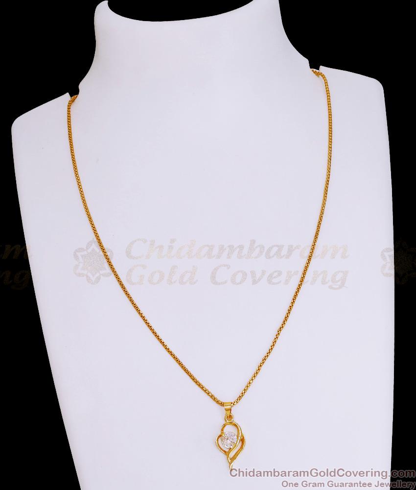 Stylish Gold Imitation Heart Design Pendant Chain With Stone SMDR2694 Stylish Gold Imitation Heart Design Pendant Chain With Stone SMDR2694