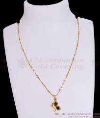 Beautiful Sapphire Stone Butterfly Pendant With Gold Wheat Chain Online SMDR2697 Beautiful Sapphire Stone Butterfly Pendant With Gold Wheat Chain Online SMDR2697