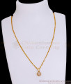 One Sided White Stone Ball Pendant Gold Plated Chain Design For Everyday Use SMDR2701 One Sided White Stone Ball Pendant Gold Plated Chain Design For Everyday Use SMDR2701