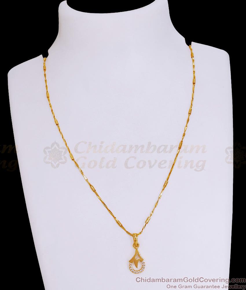 Light Weight 1 Gram Gold Ad Stone Pendant Chain Design With Price Online SMDR2702 Light Weight 1 Gram Gold Ad Stone Pendant Chain Design With Price Online SMDR2702